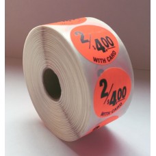 2/$4.00 w/card - 1.5" Red Label Roll
